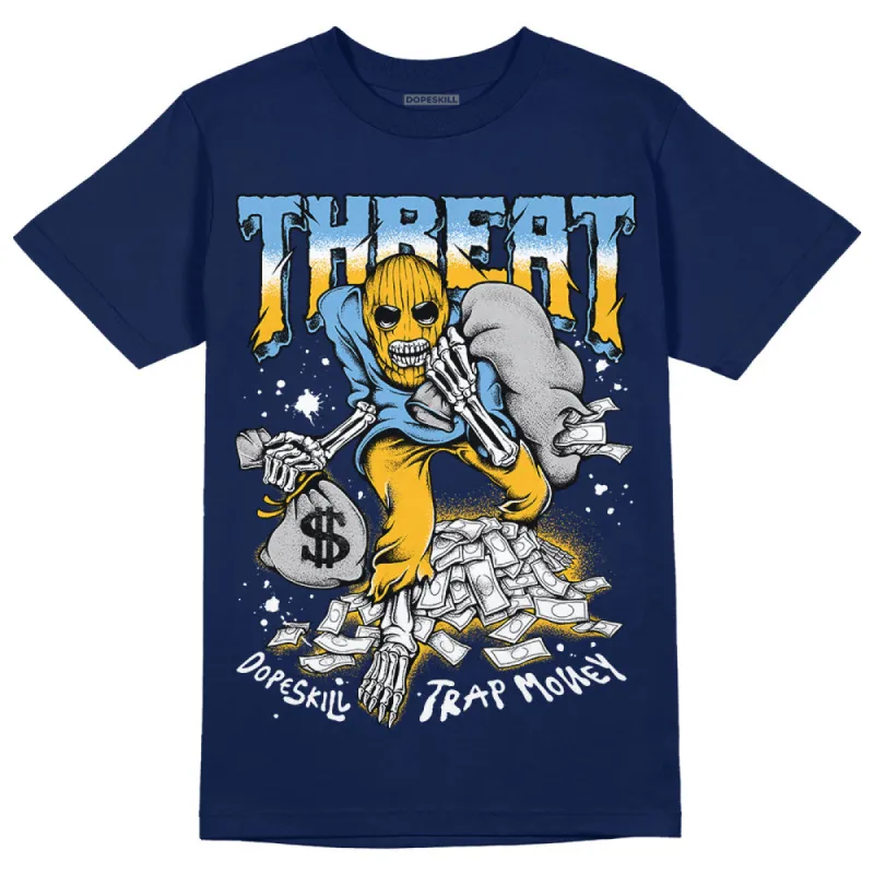 First In Flight 1s DopeSkill Navy T-shirt Threat Graphic sold by DopeSkill
