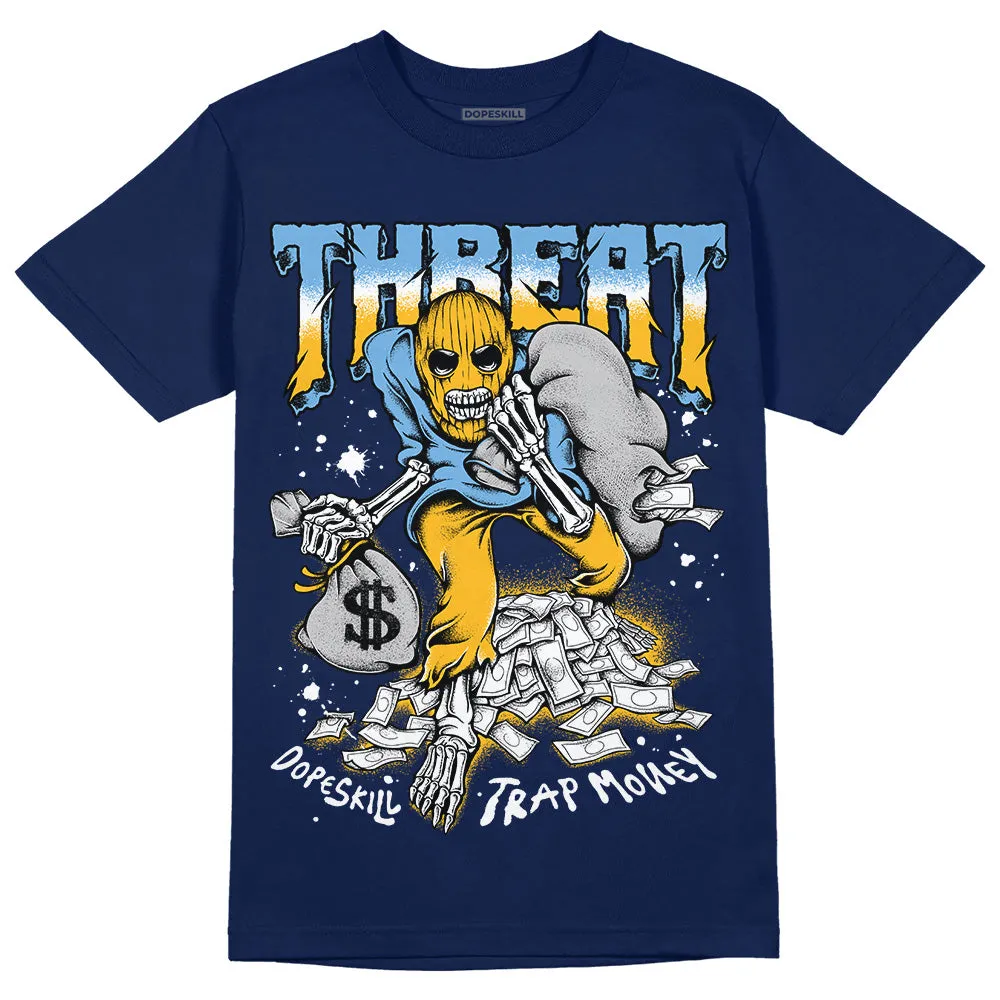 First In Flight 1s DopeSkill Navy T-shirt Threat Graphic sold by DopeSkill