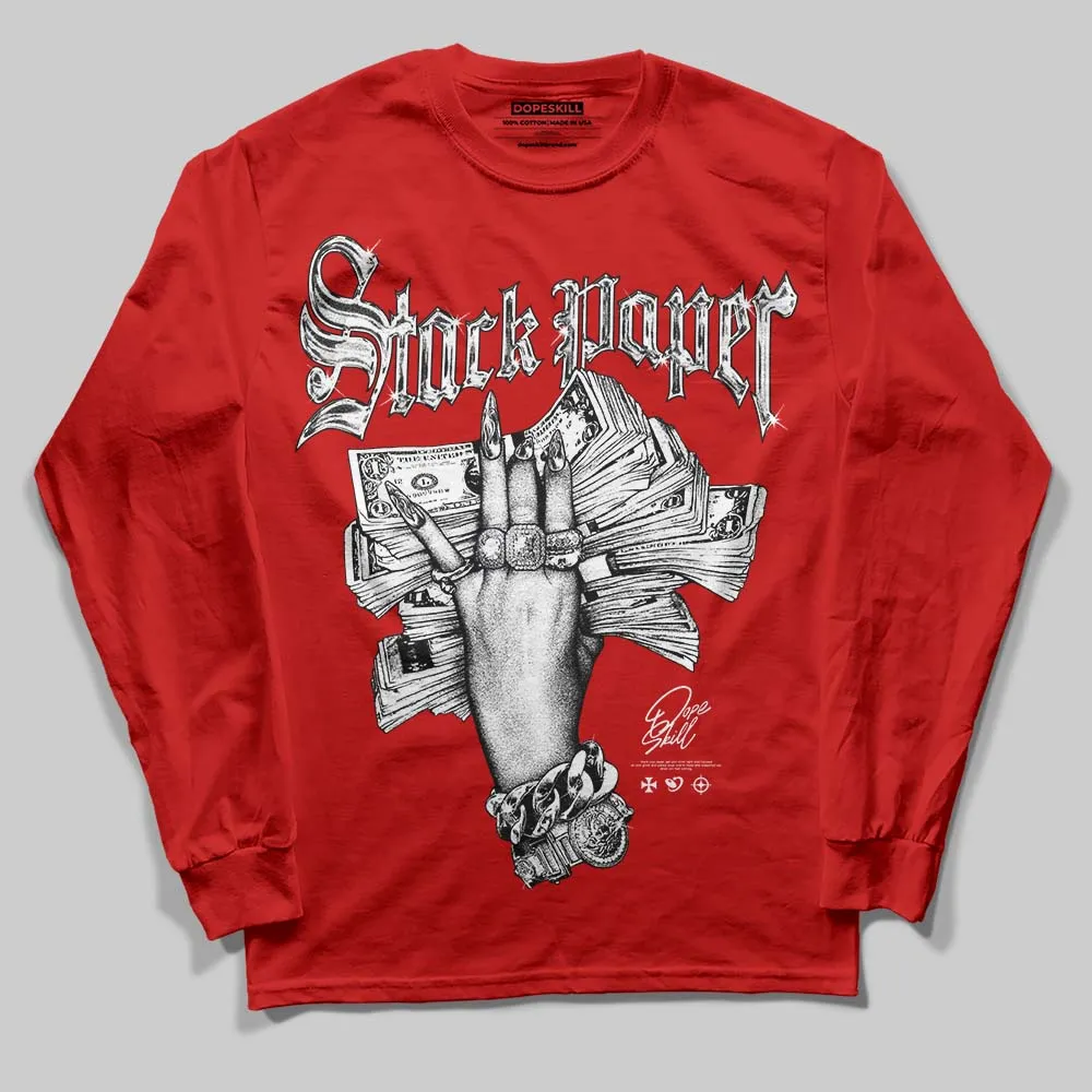 Red Collection DopeSkill Long Sleeve T-Shirt Stack Paper Graphic sold by DopeSkill product image thumbnail 3