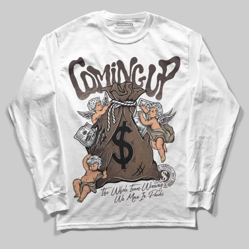 Baroque Brown 12s DopeSkill Long Sleeve T-Shirt Money Bag Coming Up Graphic made by DopeSkill