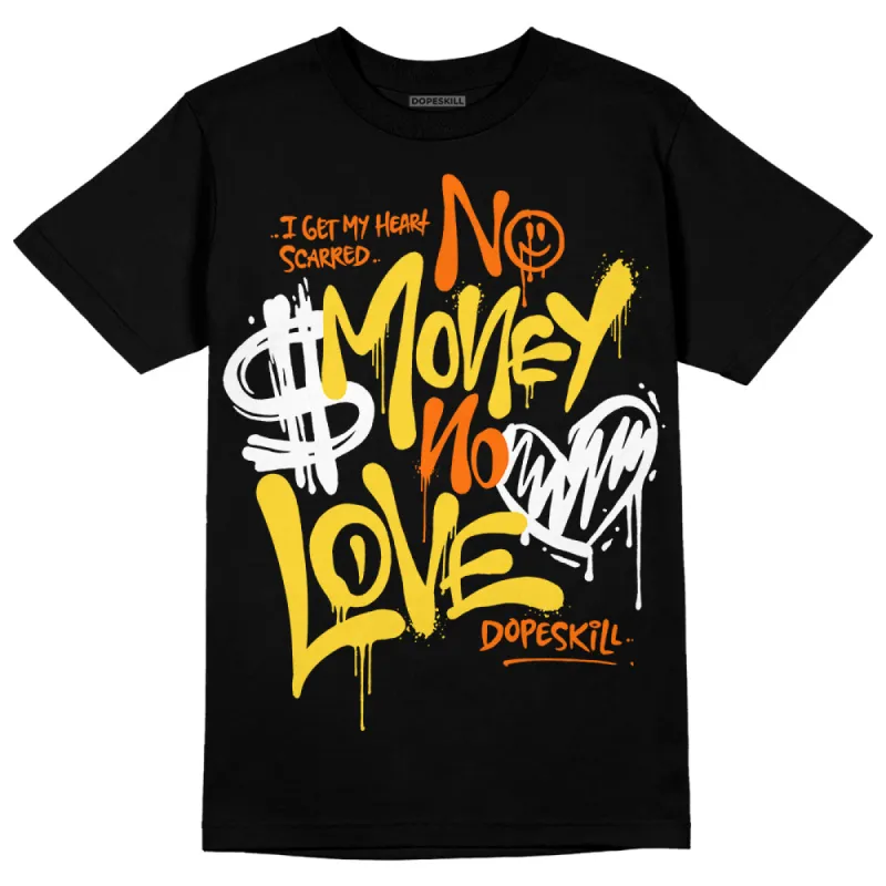 Black Tour Yellow AJ 4 Thunder DopeSkill Unisex T-Shirt No Money No Love Typo Graphic sold by DopeSkill