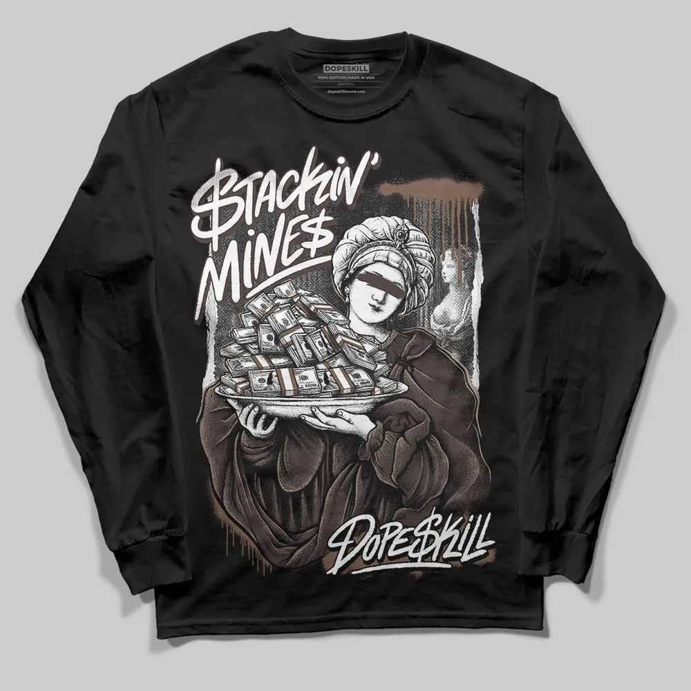 Baroque Brown 12s DopeSkill Long Sleeve T-Shirt Stackin Mines Graphic sold by DopeSkill product image thumbnail 2