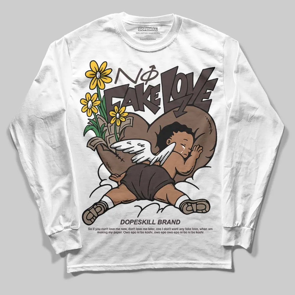 Baroque Brown 12s DopeSkill Long Sleeve T-Shirt No Fake Love Graphic sold by DopeSkill