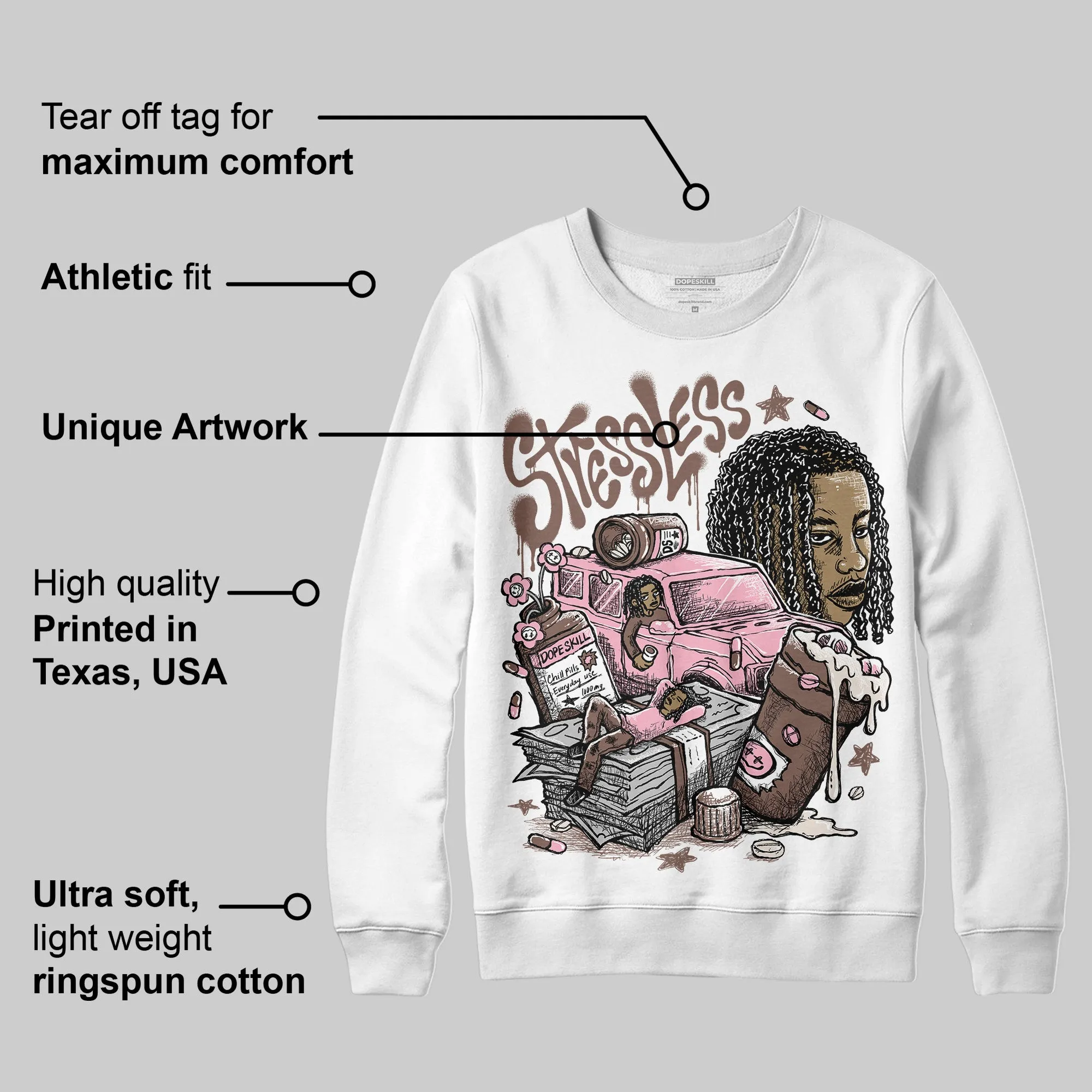 Campus 00s Dust Cargo Clear Pink DopeSkill Sweatshirt Stressless Graphic sold by DopeSkill product image thumbnail 3