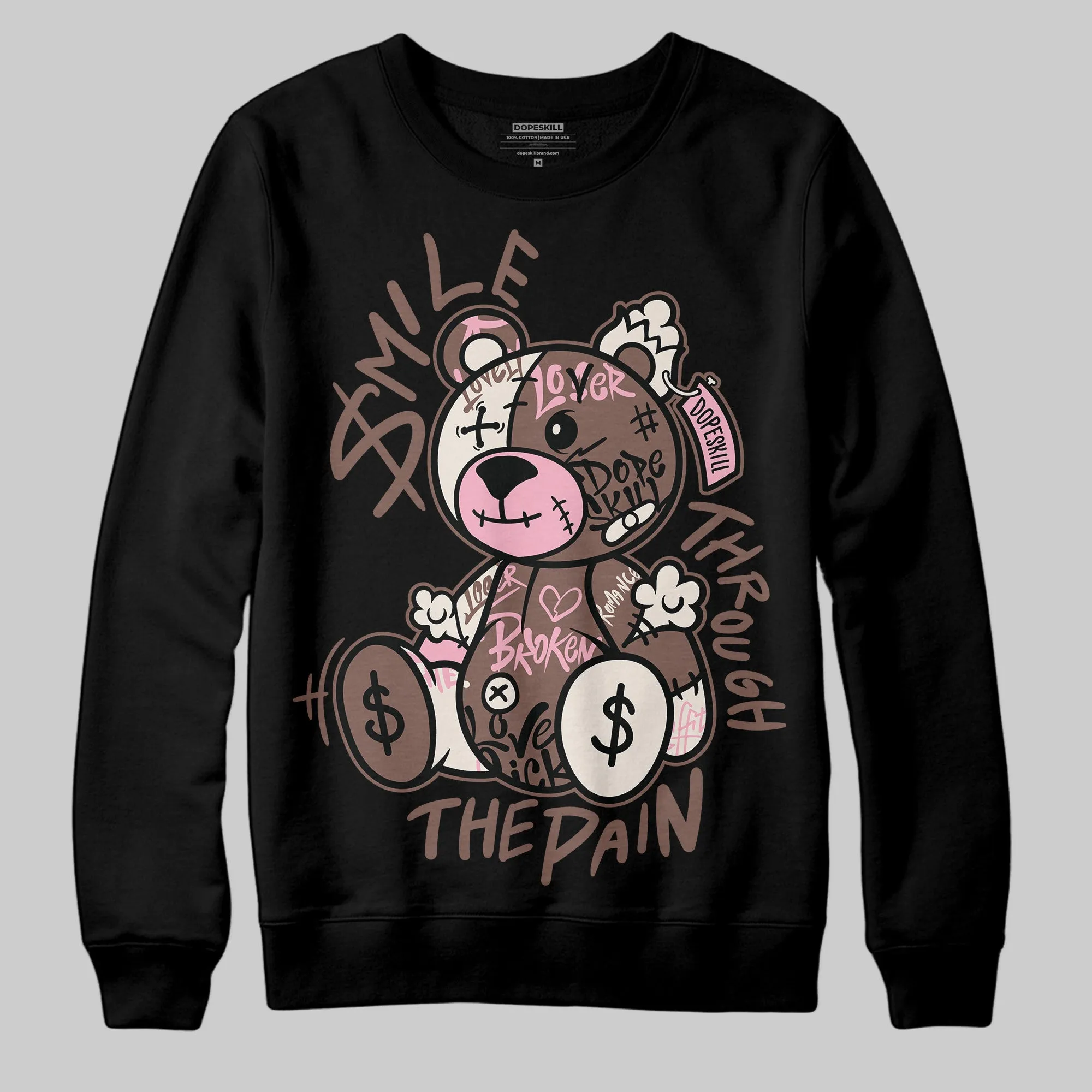 Campus 00s Dust Cargo Clear Pink DopeSkill Sweatshirt Smile Through The Pain Graphic sold by DopeSkill product image thumbnail 2