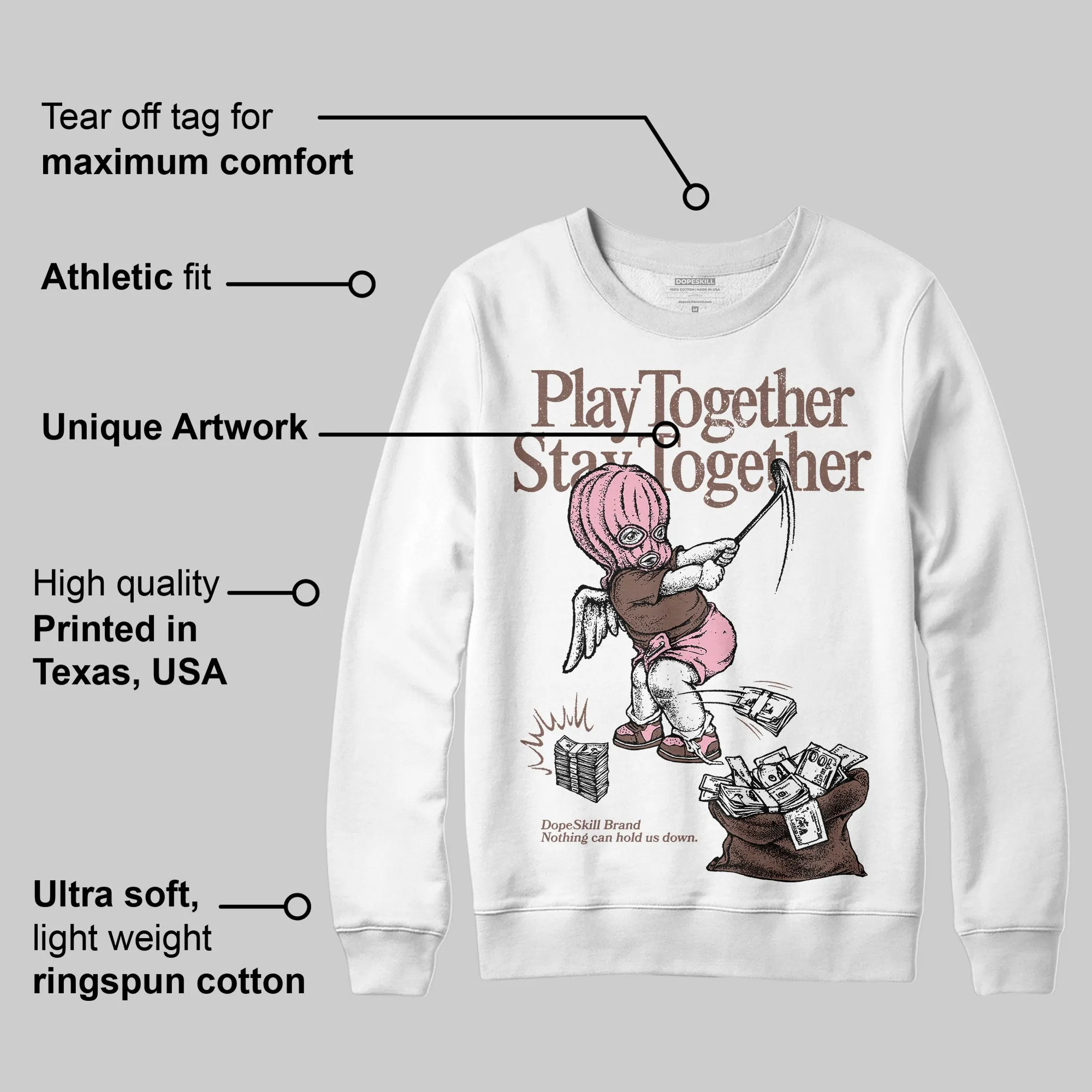 Campus 00s Dust Cargo Clear Pink DopeSkill Sweatshirt Play together, Stay together Graphic sold by DopeSkill product image thumbnail 3