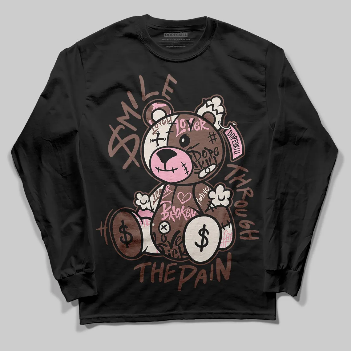 Campus 00s Dust Cargo Clear Pink DopeSkill Long Sleeve T-Shirt Smile Through The Pain Graphic sold by DopeSkill product image thumbnail 2