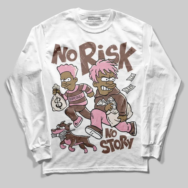 Campus 00s Dust Cargo Clear Pink DopeSkill Long Sleeve T-Shirt No Risk No Story Graphic made by DopeSkill