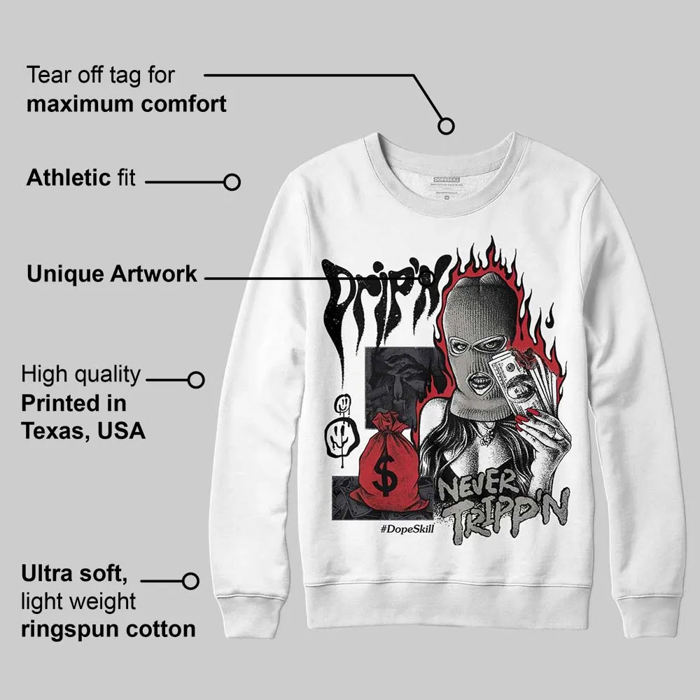 Black Cat 3s DopeSkill Sweatshirt Drip'n Never Tripp'n Graphic sold by DopeSkill product image thumbnail 3