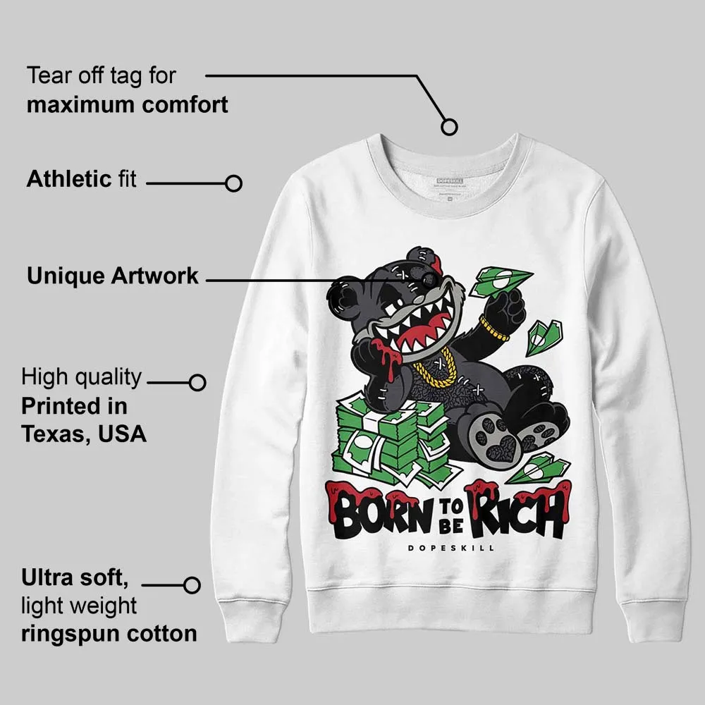 Black Cat 3s DopeSkill Sweatshirt Born To Be Rich Graphic sold by DopeSkill product image thumbnail 3