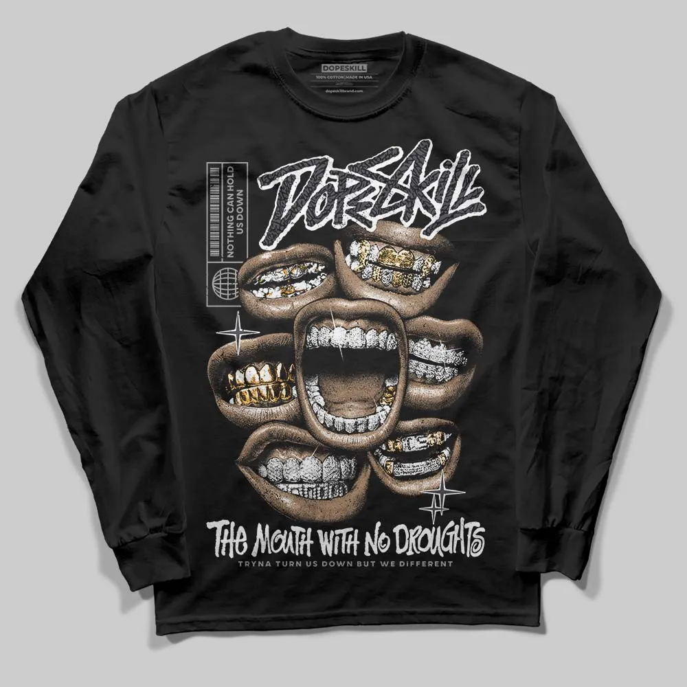 Black Cat 3s DopeSkill Long Sleeve T-Shirt The Mouth With No Droughts Graphic sold by DopeSkill product image thumbnail 2