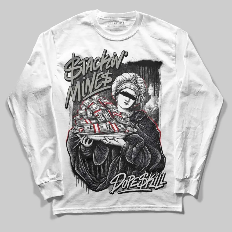 Black Cat 3s DopeSkill Long Sleeve T-Shirt Stackin Mines Graphic sold by DopeSkill
