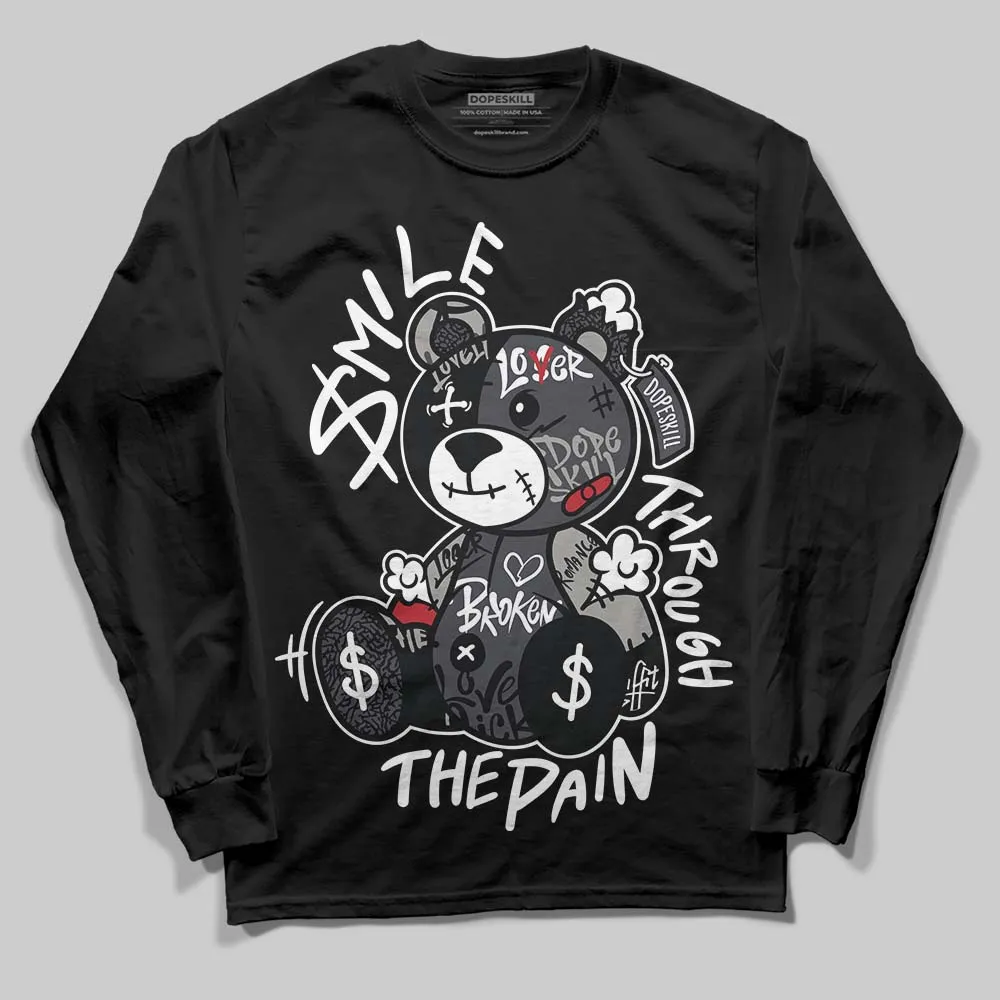 Black Cat 3s DopeSkill Long Sleeve T-Shirt Smile Through The Pain Graphic sold by DopeSkill product image thumbnail 2