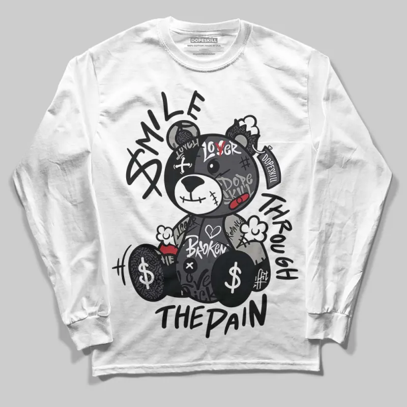 Black Cat 3s DopeSkill Long Sleeve T-Shirt Smile Through The Pain Graphic sold by DopeSkill