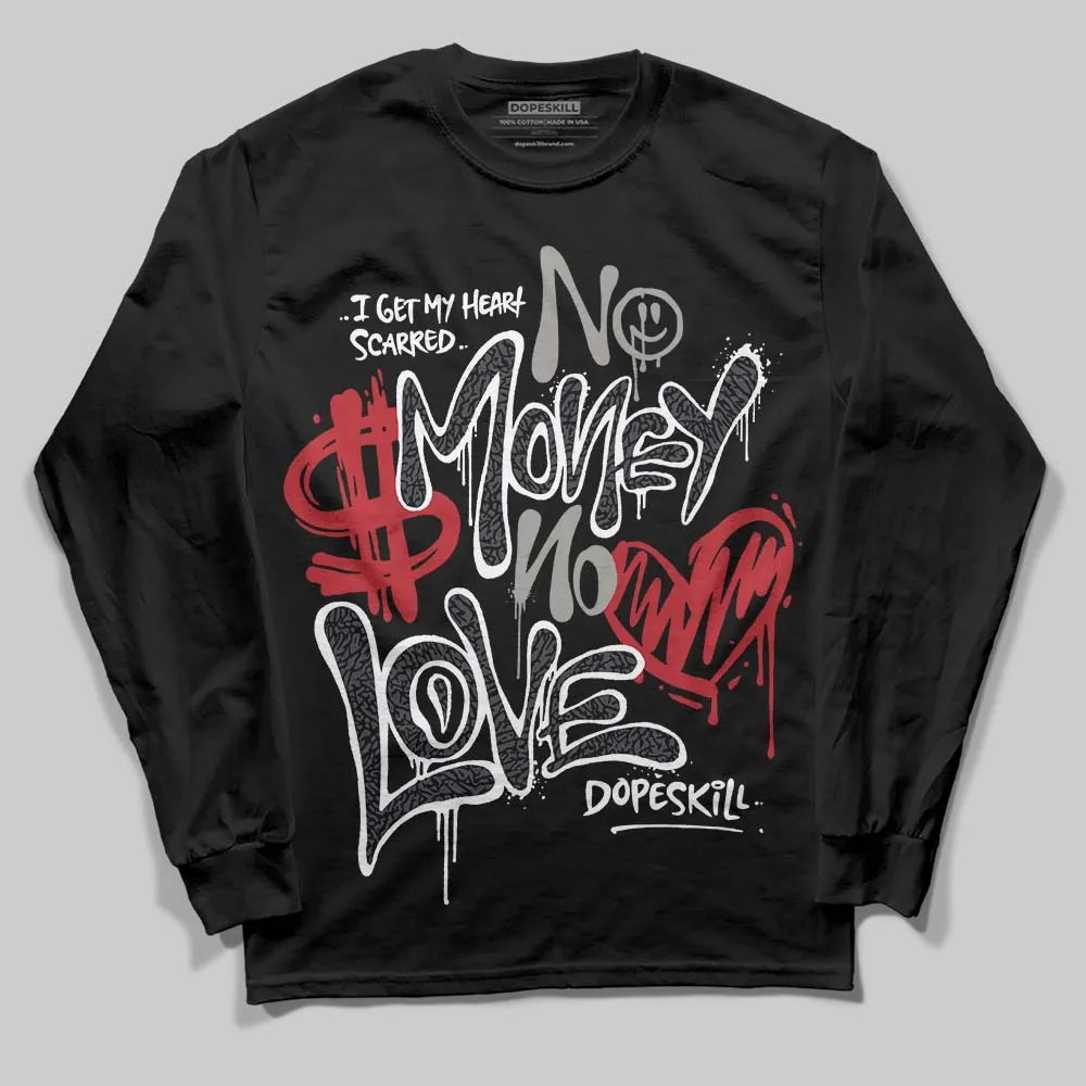 Black Cat 3s DopeSkill Long Sleeve T-Shirt No Money No Love Typo Graphic sold by DopeSkill product image thumbnail 2