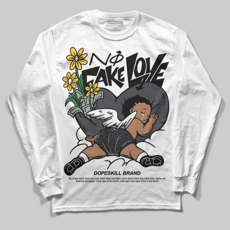 Black Cat 3s DopeSkill Long Sleeve T-Shirt No Fake Love Graphic sold by DopeSkill