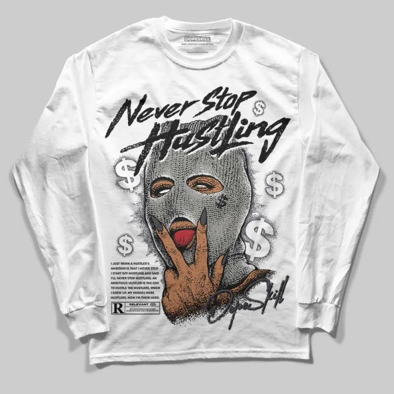 Black Cat 3s DopeSkill Long Sleeve T-Shirt Never Stop Hustling Graphic sold by DopeSkill