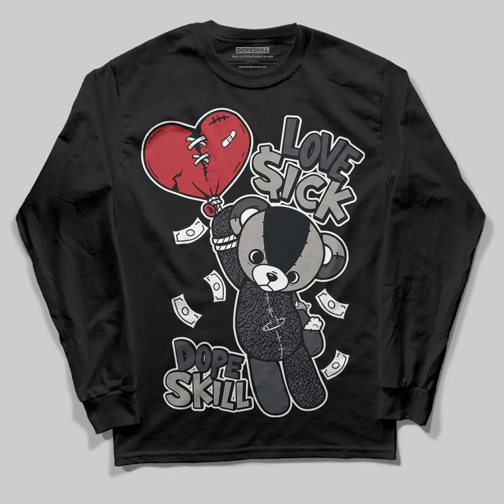 Black Cat 3s DopeSkill Long Sleeve T-Shirt Love Sick Graphic sold by DopeSkill product image thumbnail 2
