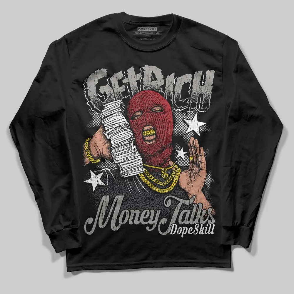 Black Cat 3s DopeSkill Long Sleeve T-Shirt Get Rich Graphic sold by DopeSkill product image thumbnail 2
