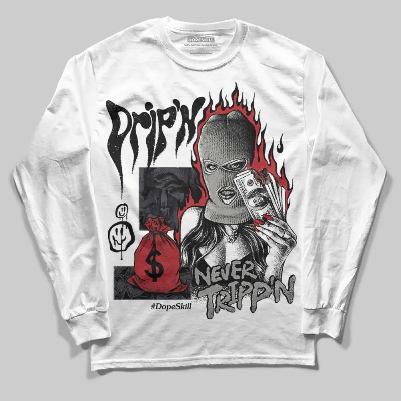 Black Cat 3s DopeSkill Long Sleeve T-Shirt Drip'n Never Tripp'n Graphic sold by DopeSkill