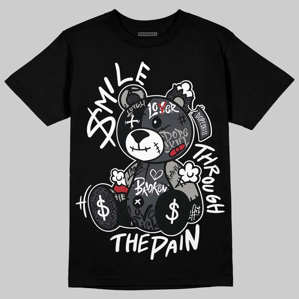 Black Cat 3s DopeSkill T-Shirt Smile Through The Pain Graphic sold by DopeSkill product image thumbnail 2