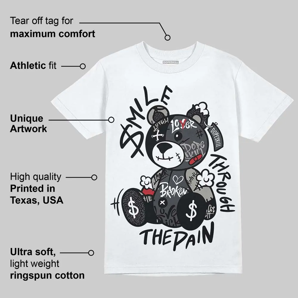 Black Cat 3s DopeSkill T-Shirt Smile Through The Pain Graphic sold by DopeSkill product image thumbnail 3