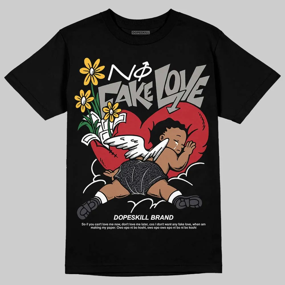 Black Cat 3s DopeSkill T-Shirt No Fake Love Graphic sold by DopeSkill product image thumbnail 2