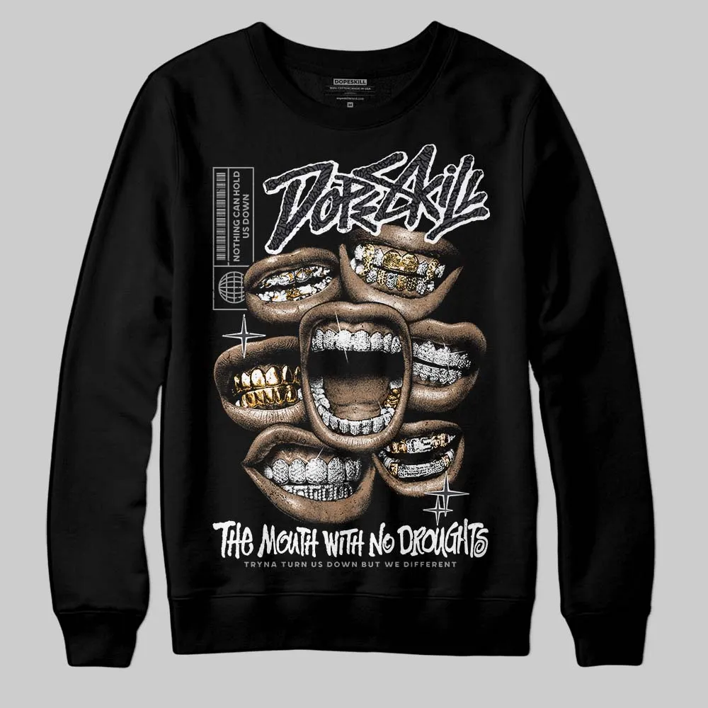 Black Cat 3s DopeSkill Sweatshirt The Mouth With No Droughts Graphic sold by DopeSkill product image thumbnail 2