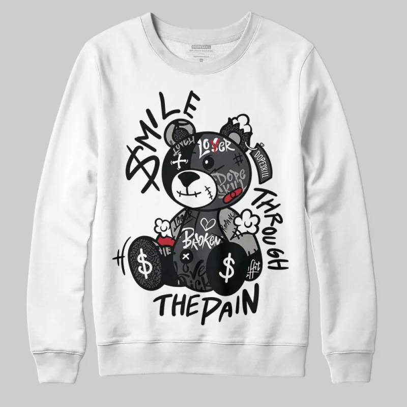 Black Cat 3s DopeSkill Sweatshirt Smile Through The Pain Graphic made by DopeSkill