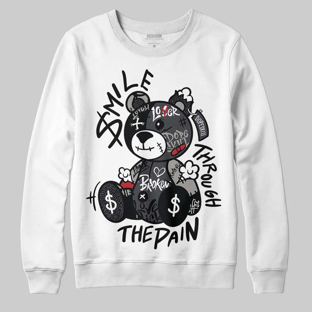 Black Cat 3s DopeSkill Sweatshirt Smile Through The Pain Graphic sold by DopeSkill