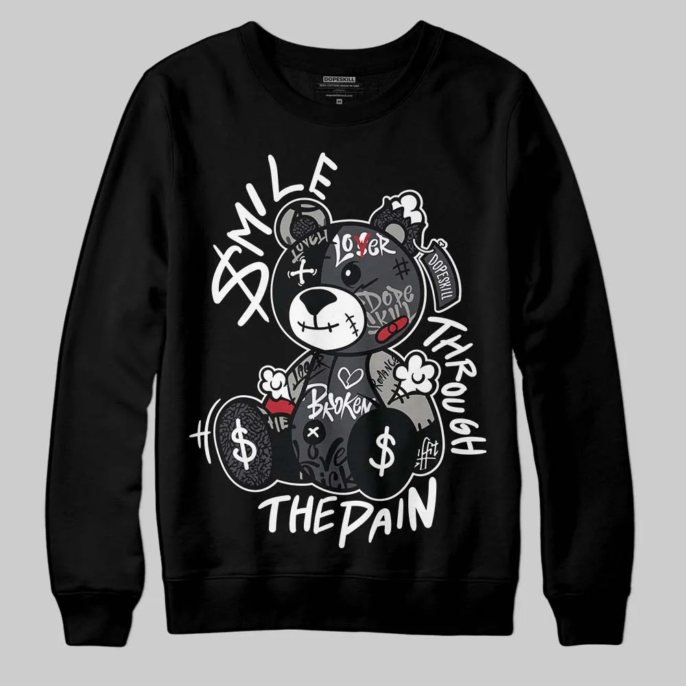 Black Cat 3s DopeSkill Sweatshirt Smile Through The Pain Graphic sold by DopeSkill product image thumbnail 2