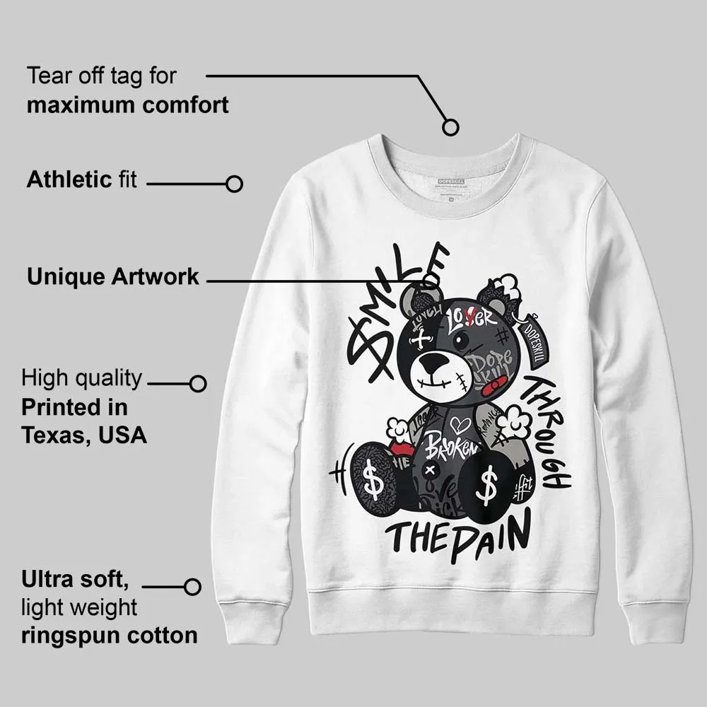 Black Cat 3s DopeSkill Sweatshirt Smile Through The Pain Graphic sold by DopeSkill product image thumbnail 3
