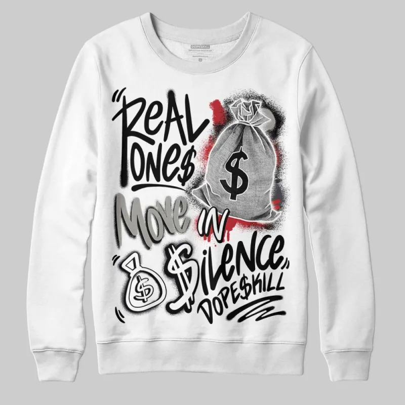 Black Cat 3s DopeSkill Sweatshirt Real Ones Move In Silence Graphic sold by DopeSkill