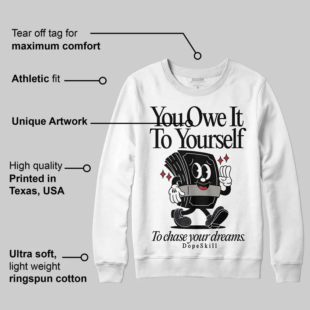 Black Cat 3s DopeSkill Sweatshirt Owe It To Yourself Graphic sold by DopeSkill product image thumbnail 3