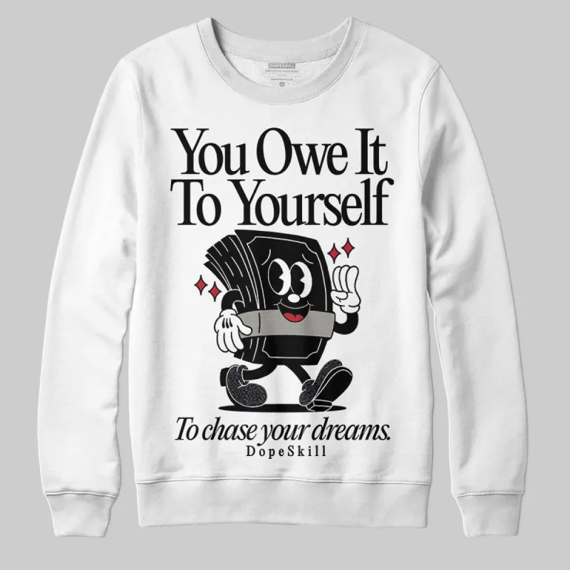 Black Cat 3s DopeSkill Sweatshirt Owe It To Yourself Graphic sold by DopeSkill