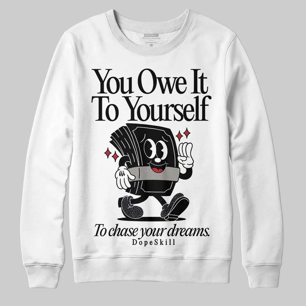 Black Cat 3s DopeSkill Sweatshirt Owe It To Yourself Graphic sold by DopeSkill