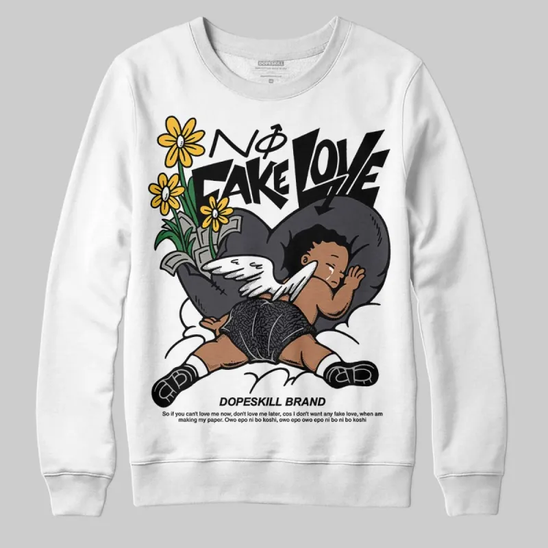 Black Cat 3s DopeSkill Sweatshirt No Fake Love Graphic sold by DopeSkill