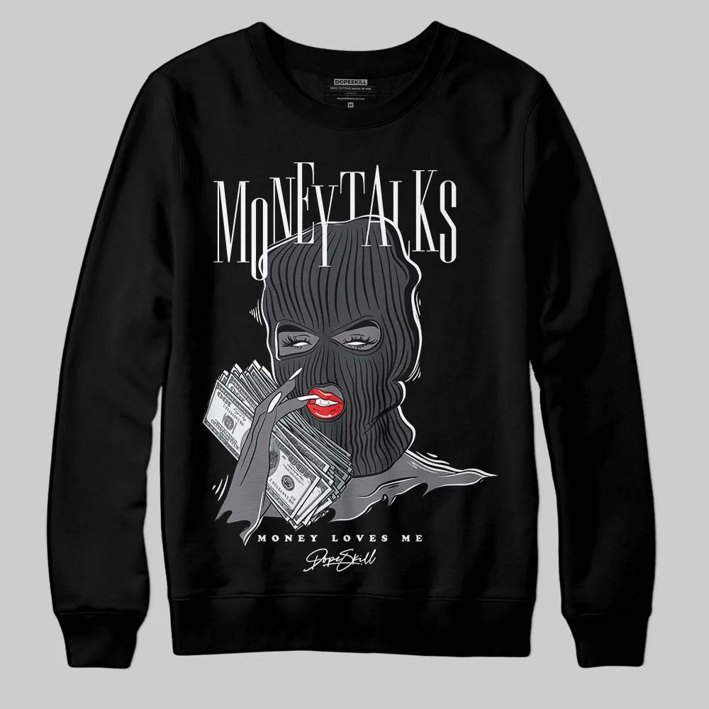 Black Cat 3s DopeSkill Sweatshirt Money Talks Graphic sold by DopeSkill product image thumbnail 2
