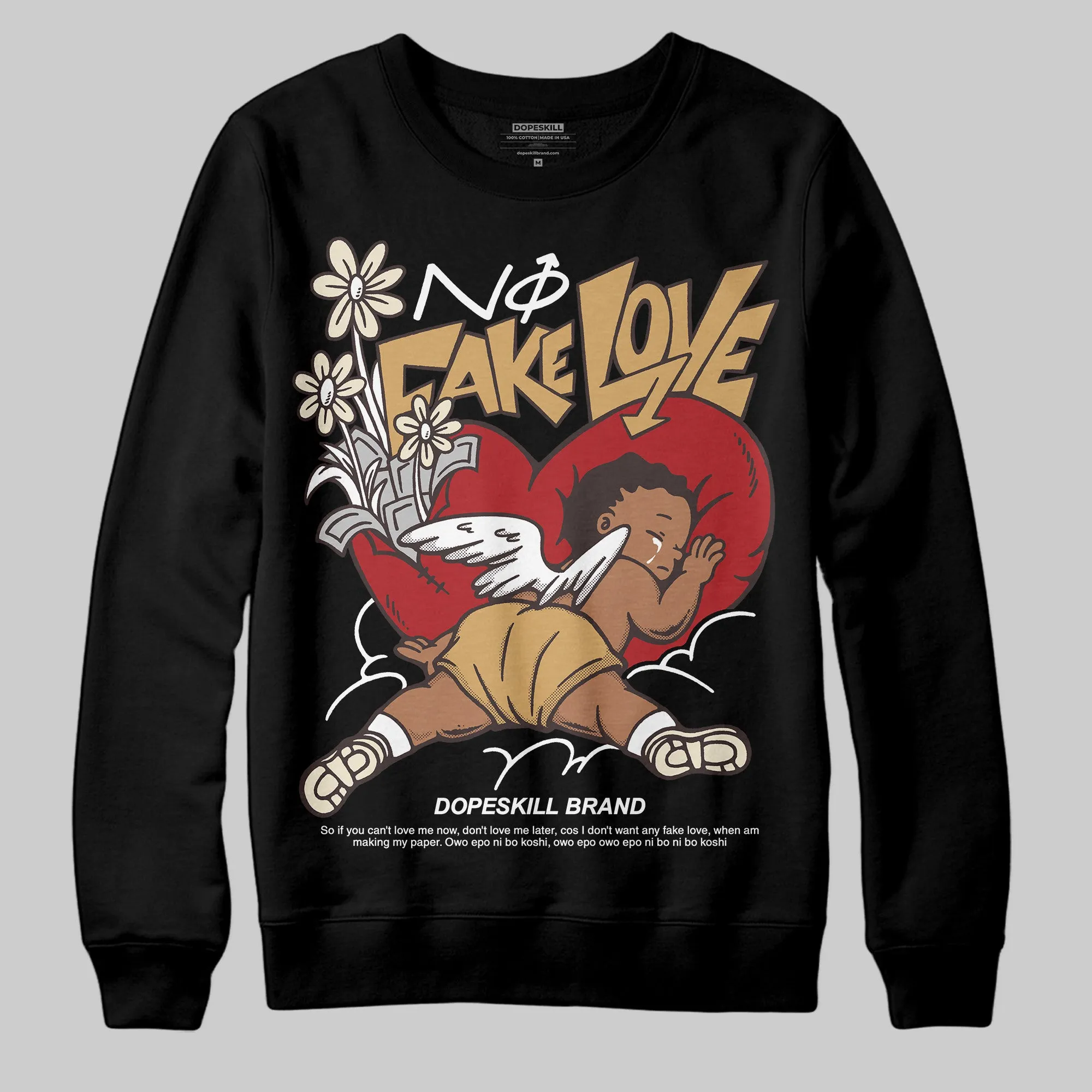 Earth 5s DopeSkill Sweatshirt No Fake Love Graphic sold by DopeSkill product image thumbnail 2