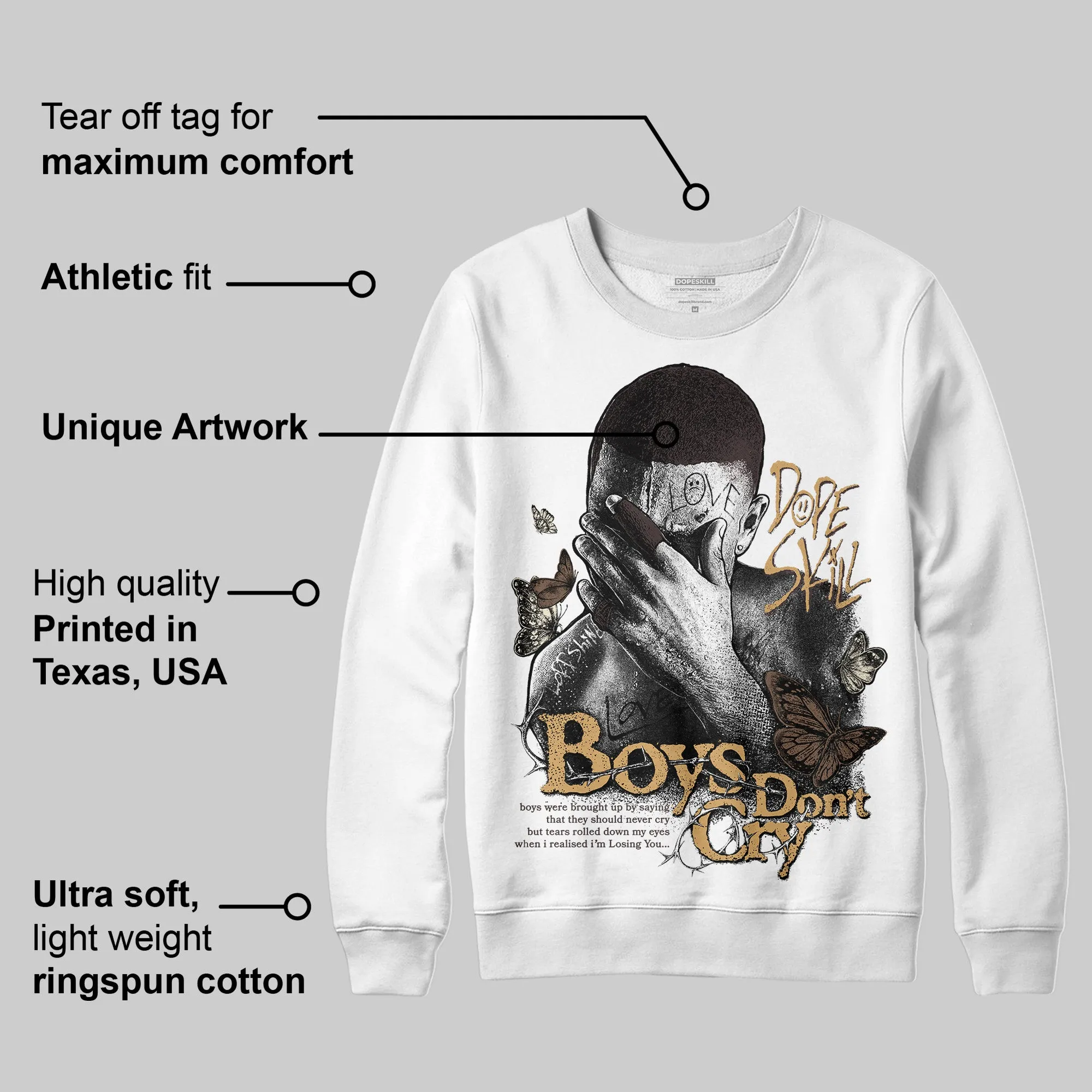 Earth 5s DopeSkill Sweatshirt Boys Don't Cry Graphic sold by DopeSkill product image thumbnail 3