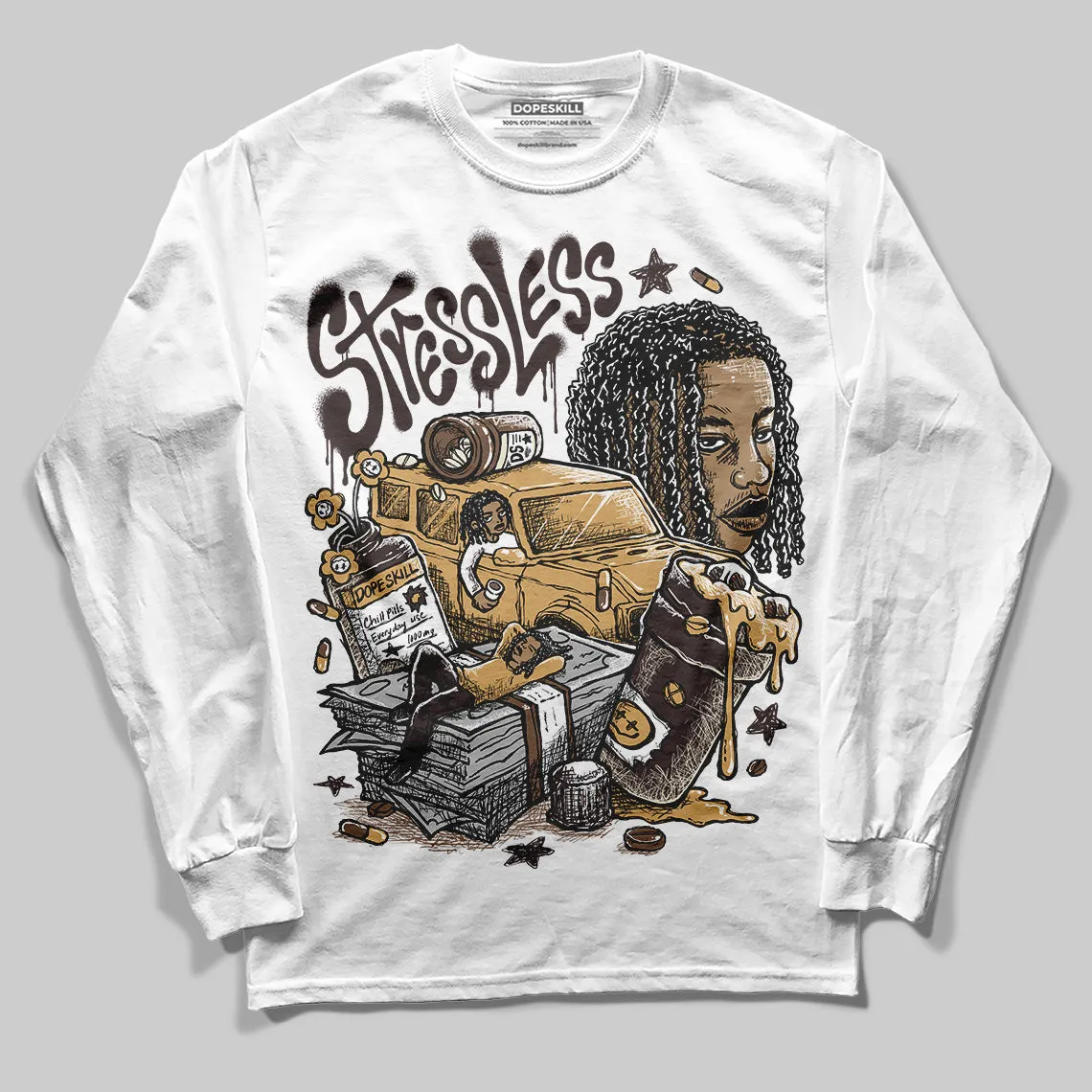 Earth 5s DopeSkill Long Sleeve T-Shirt Stressless Graphic sold by DopeSkill