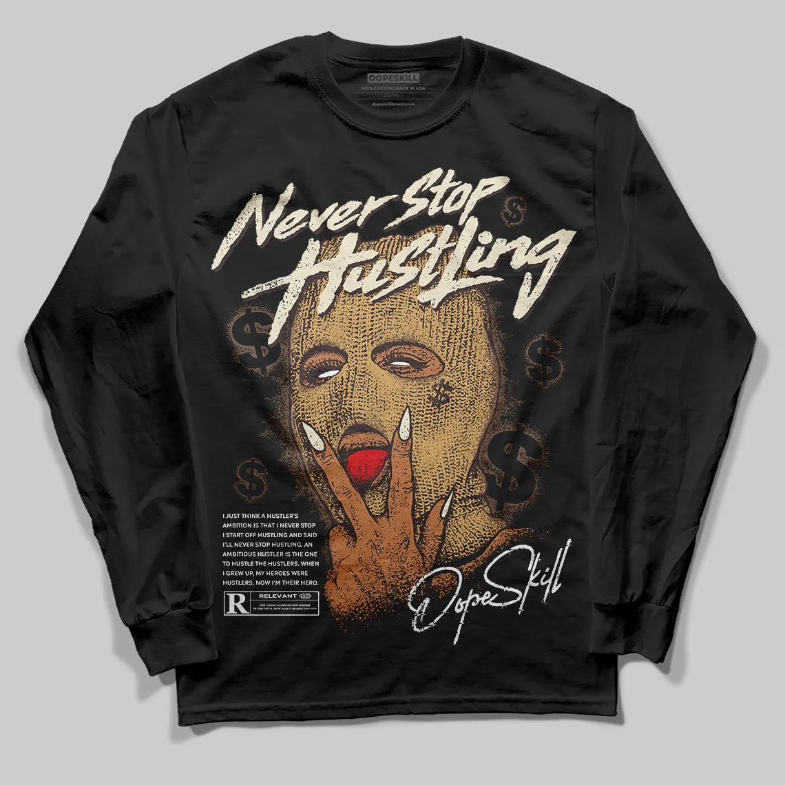 Earth 5s DopeSkill Long Sleeve T-Shirt Never Stop Hustling Graphic sold by DopeSkill product image thumbnail 2