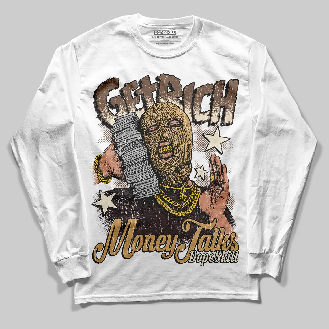 Earth 5s DopeSkill Long Sleeve T-Shirt Get Rich Graphic sold by DopeSkill