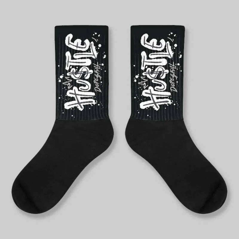 Black Cat 3s DopeSkill Sublimated Sock Hustle Graphic sold by DopeSkill