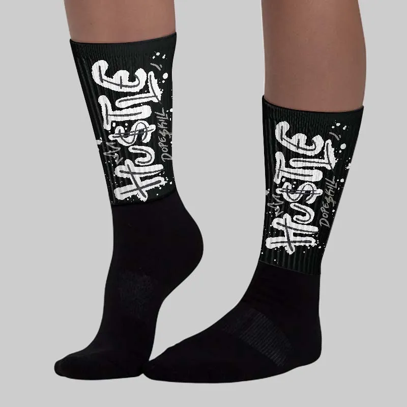 Black Cat 3s DopeSkill Sublimated Sock Hustle Graphic sold by DopeSkill product image thumbnail 3