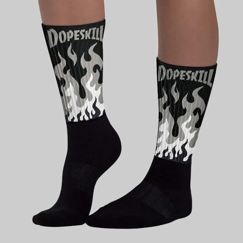 Black Cat 3s DopeSkill Sublimated Sock FIRE Graphic sold by DopeSkill product image thumbnail 3
