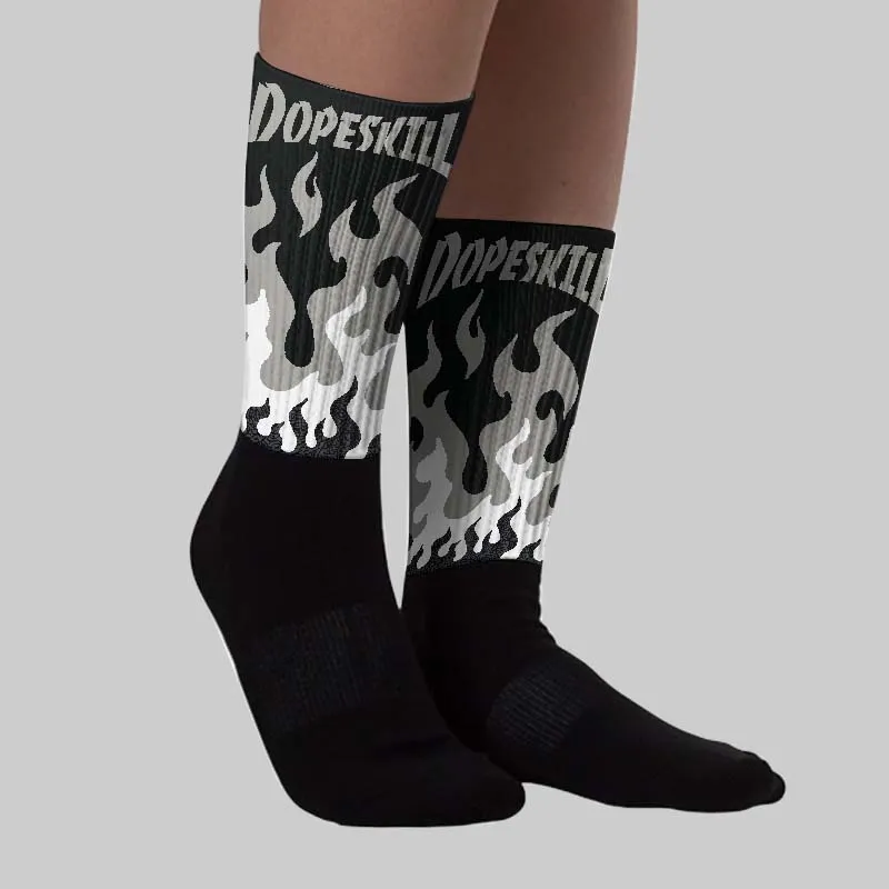 Black Cat 3s DopeSkill Sublimated Sock FIRE Graphic sold by DopeSkill product image thumbnail 2