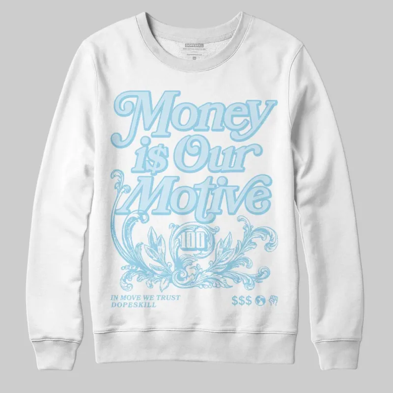 Knu Stack Vintage Dream Blue DopeSkill Sweatshirt Money Is Our Motive Typo Graphic sold by DopeSkill