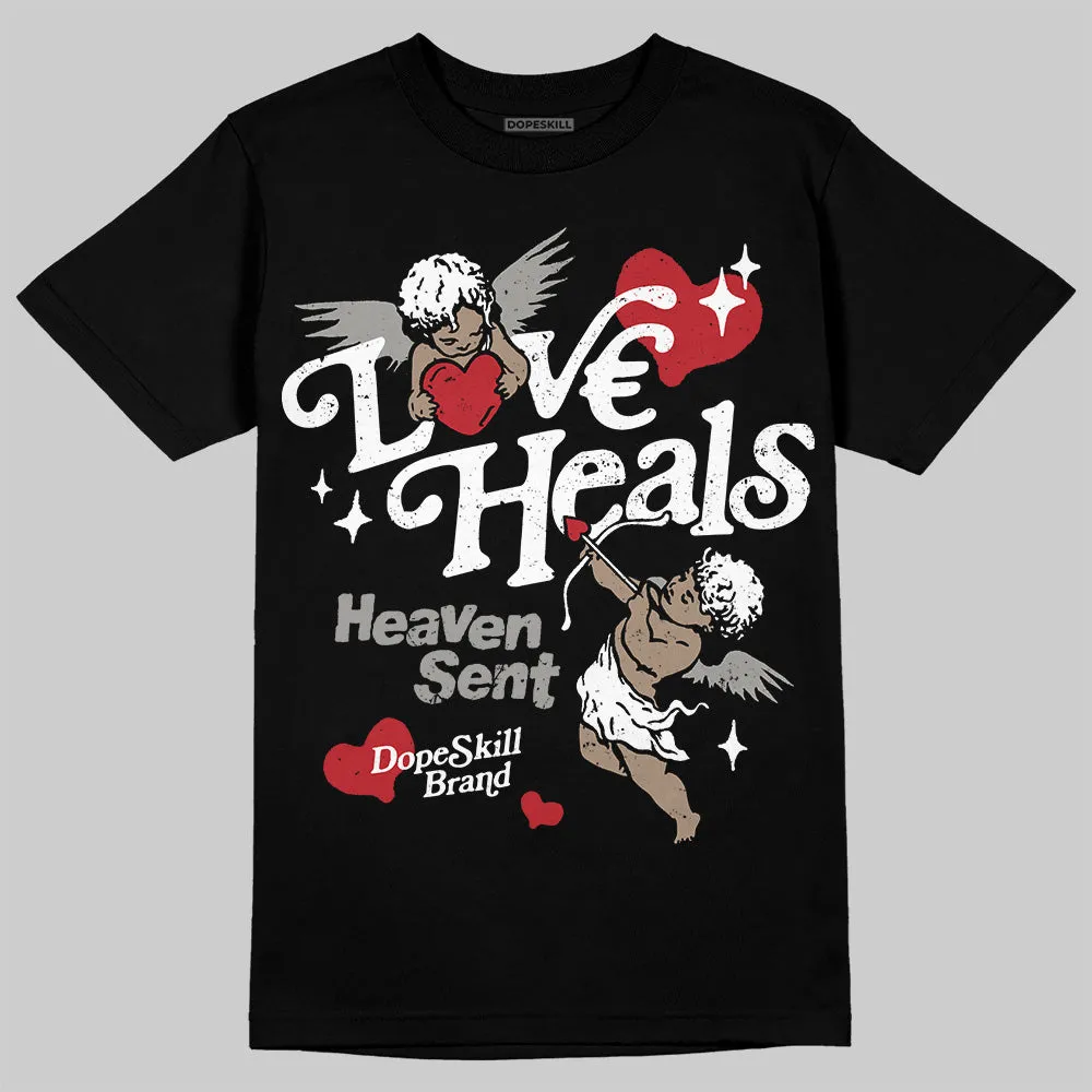 Black Cat 3s DopeSkill T-Shirt New Love Heals Graphic sold by DopeSkill product image thumbnail 2