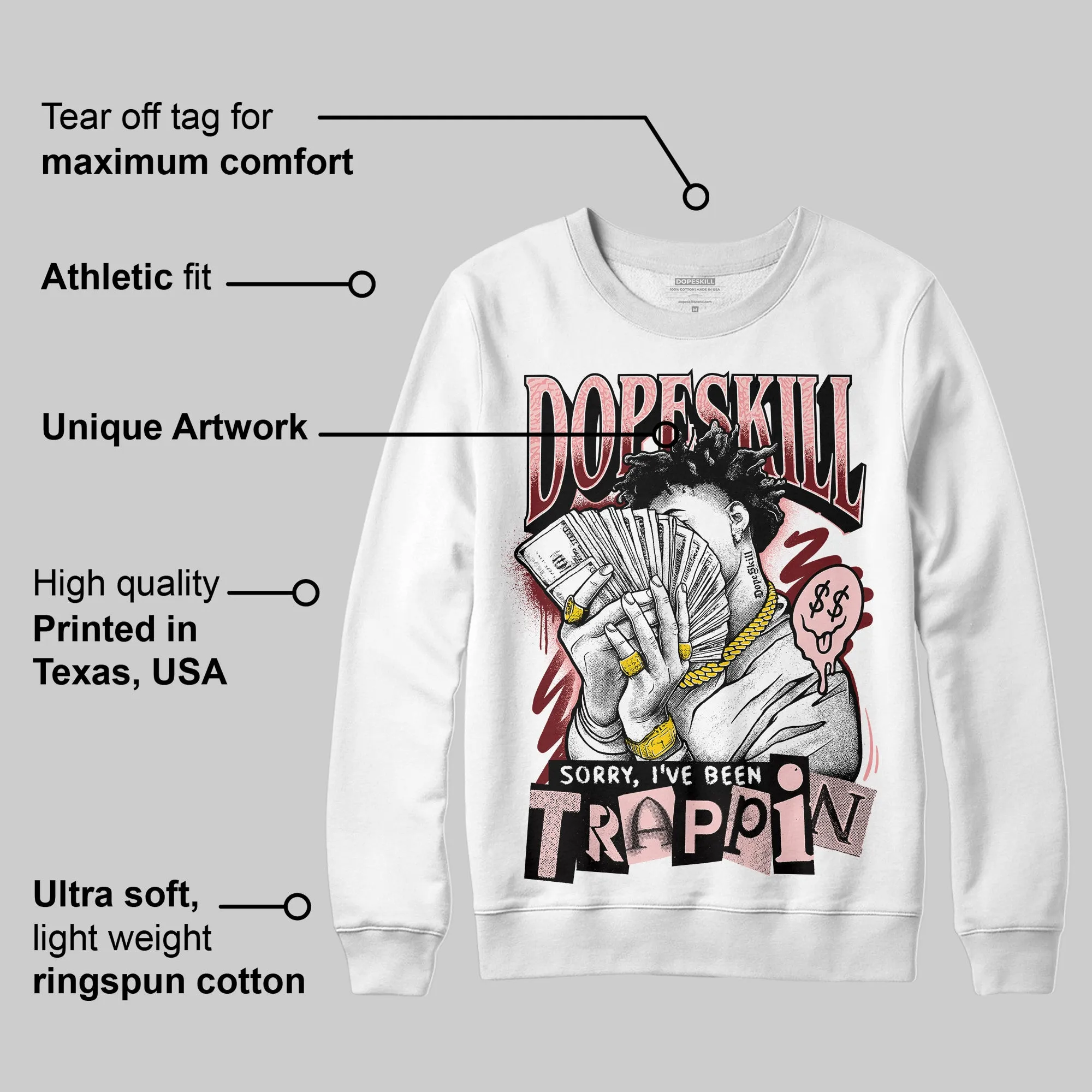 VALENTINE'S Day 3s DopeSkill Sweatshirt Sorry I've Been Trappin Graphic sold by DopeSkill product image thumbnail 3